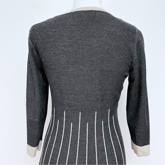Nine West Fit and Flare Contrast Stitching Long Sleeve Sweater Dress Size Small - Picture 8 of 12